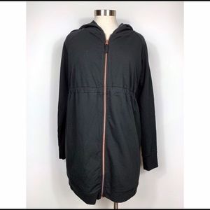Isabel Maternity Black Hooded Long Sleeve Jacket